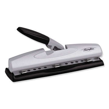 Swingline® 12-sheet Lighttouch Desktop Two- To Three-hole Punch, 9-32" Holes, Black-silver freeshipping - TVN Wholesale